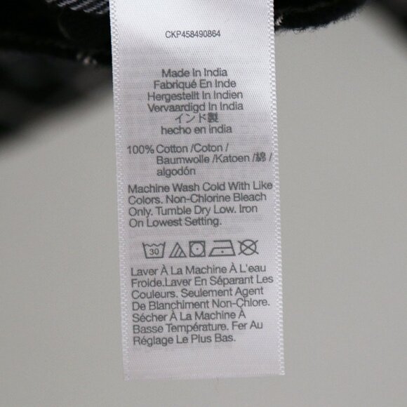 Madewell Flannel Button-Placket Tiered Mini Dress Windowpane Plaid Black S $118 - Picture 8 of 16